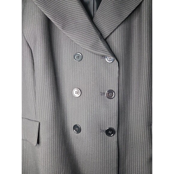 Tahari Arthur Levine skirt suit 'Anna' Sz 18 Black White Strip3 Dbl Breast NWT - Picture 2 of 16